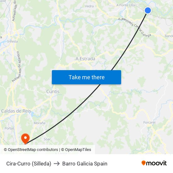 Cira-Curro (Silleda) to Barro Galicia Spain map