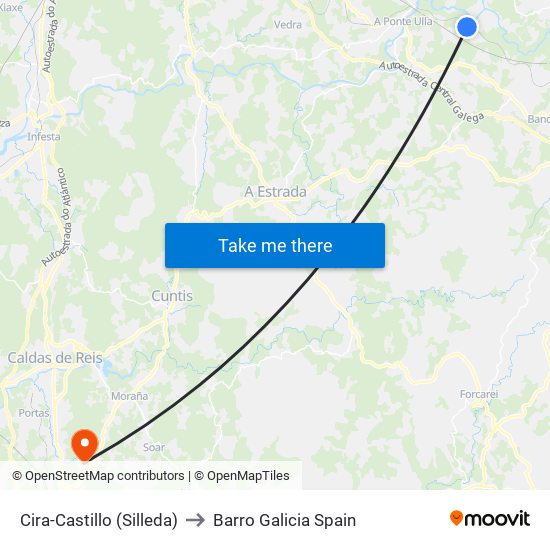 Cira-Castillo (Silleda) to Barro Galicia Spain map
