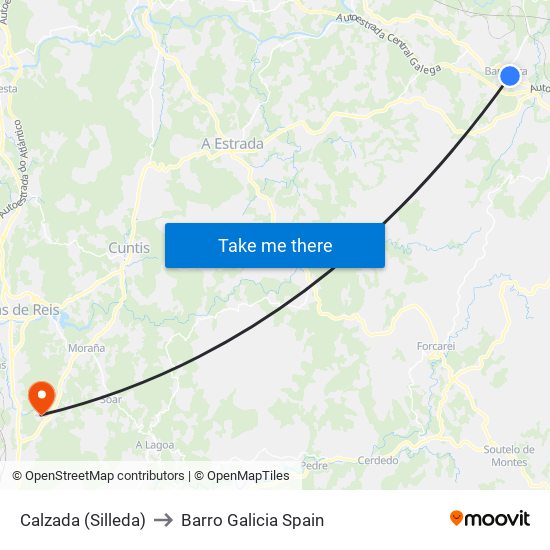 Calzada (Silleda) to Barro Galicia Spain map