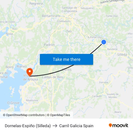 Dornelas-Espiño (Silleda) to Carril Galicia Spain map