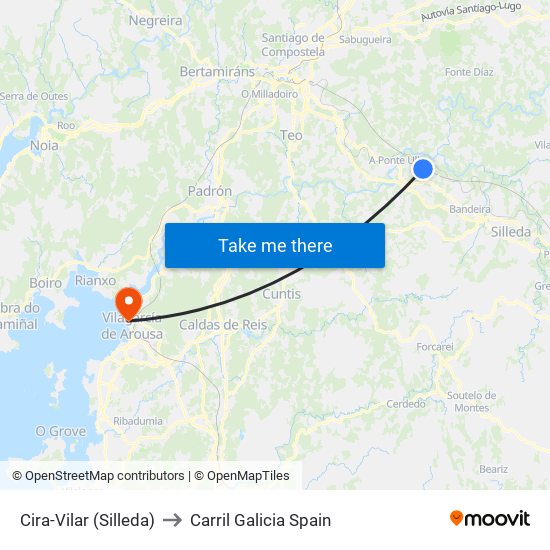 Cira-Vilar (Silleda) to Carril Galicia Spain map