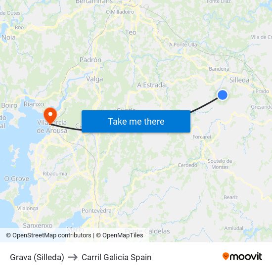 Grava (Silleda) to Carril Galicia Spain map