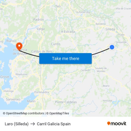 Laro (Silleda) to Carril Galicia Spain map