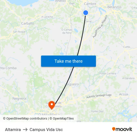 Altamira to Campus Vida Usc map