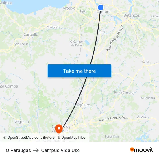 O Paraugas to Campus Vida Usc map