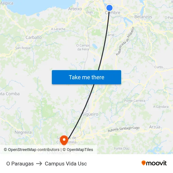 O Paraugas to Campus Vida Usc map