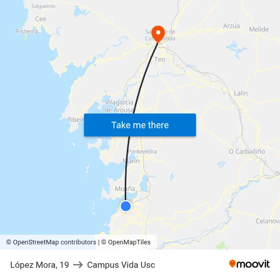 López Mora, 19 to Campus Vida Usc map