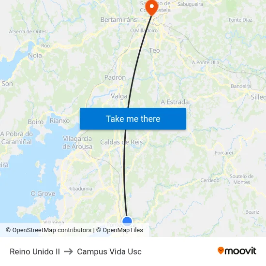 Reino Unido II to Campus Vida Usc map