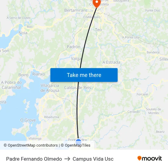 Padre Fernando Olmedo to Campus Vida Usc map