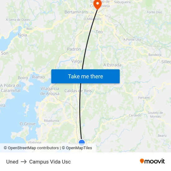 Uned to Campus Vida Usc map