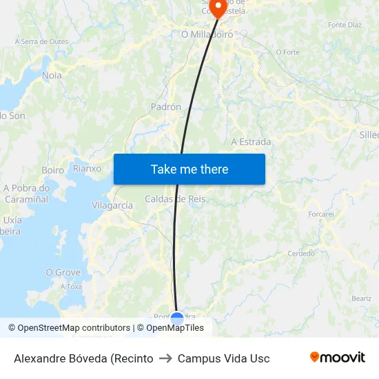 Alexandre Bóveda (Recinto to Campus Vida Usc map