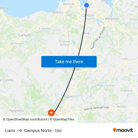 Lians to Campus Norte - Usc map