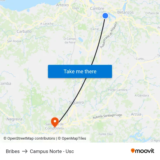 Bribes to Campus Norte - Usc map