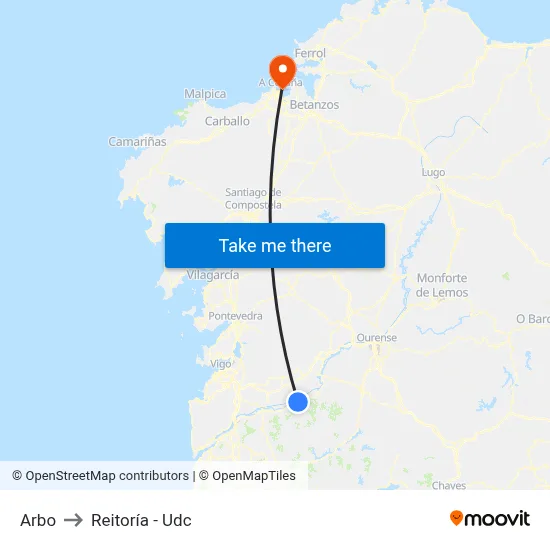Arbo to Reitoría - Udc map
