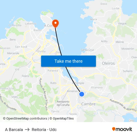 A Barcala to Reitoría - Udc map