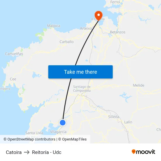 Catoira to Reitoría - Udc map