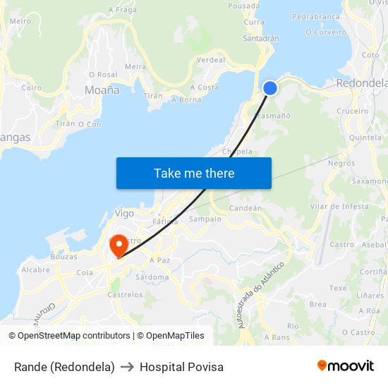 Rande (Redondela) to Hospital Povisa map