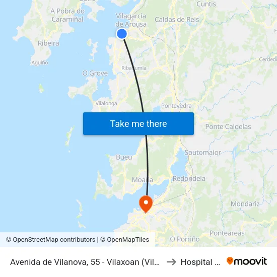 Avenida de Vilanova, 55 - Vilaxoan (Vilagarcía de Arousa) to Hospital Povisa map