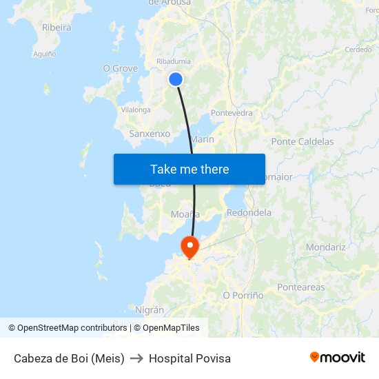 Cabeza de Boi (Meis) to Hospital Povisa map