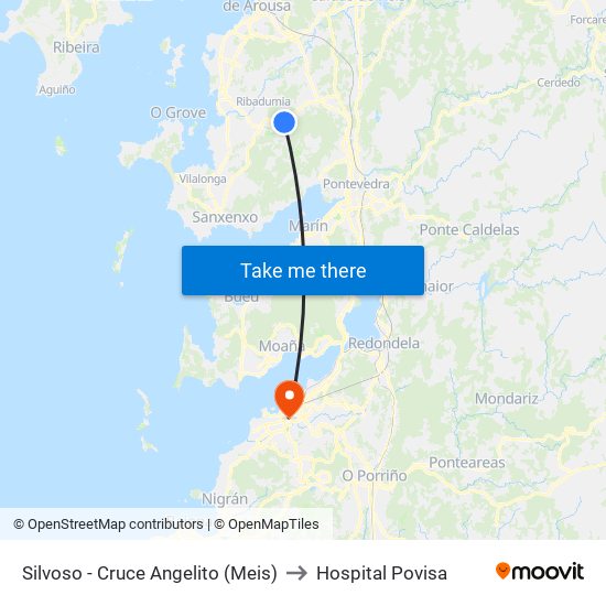 Silvoso - Cruce Angelito (Meis) to Hospital Povisa map