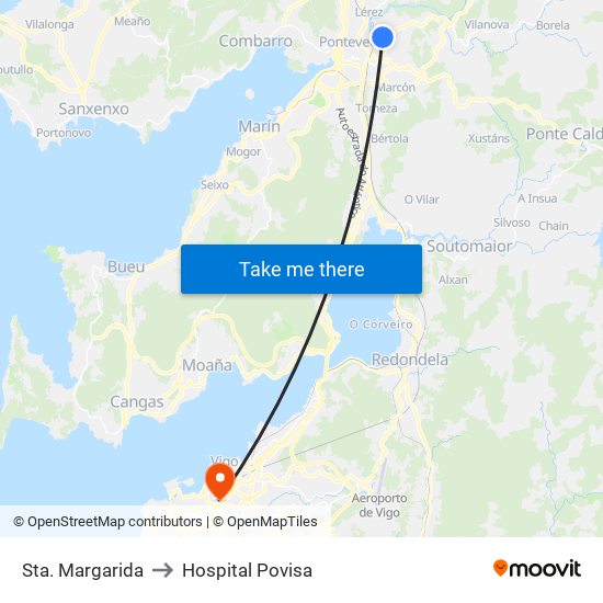 Sta. Margarida to Hospital Povisa map