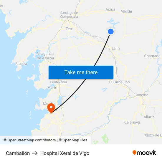 Camballón to Hospital Xeral de Vigo map