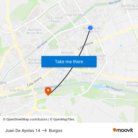 Juan De Ayolas 14 to Burgos map