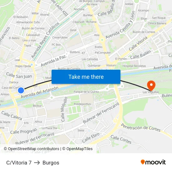 C/Vitoria 7 to Burgos map