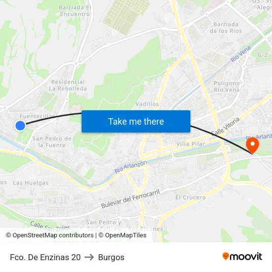 Fco. De Enzinas 20 to Burgos map