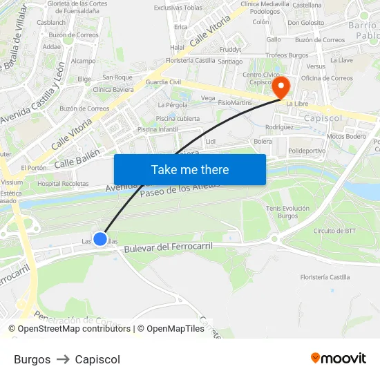 Burgos to Capiscol map