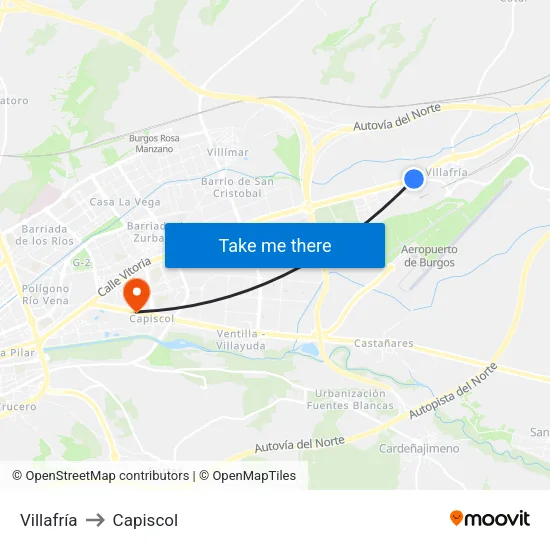 Villafría to Capiscol map