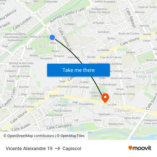Vicente Aleixandre  19 to Capiscol map