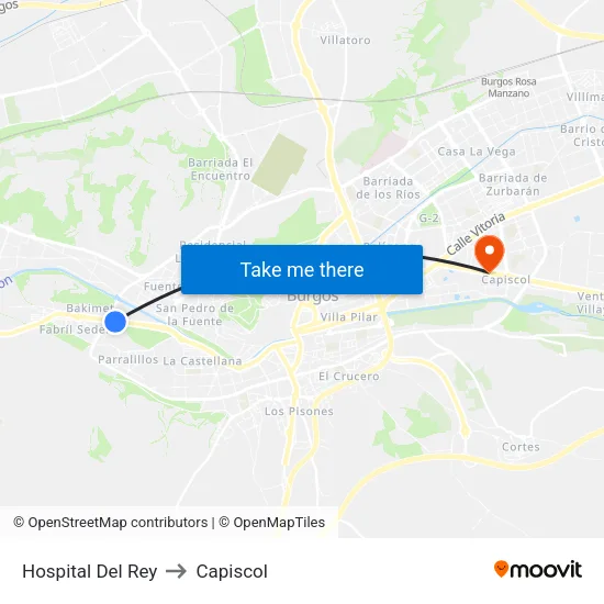 Hospital Del Rey to Capiscol map
