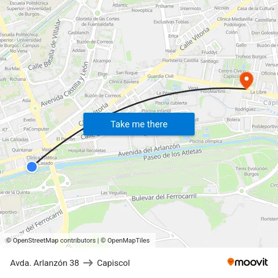 Avda. Arlanzón 38 to Capiscol map