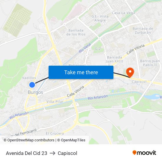 Avda. Del Cid 23 to Capiscol map
