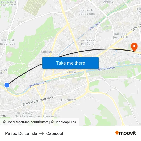 Paseo De La Isla to Capiscol map