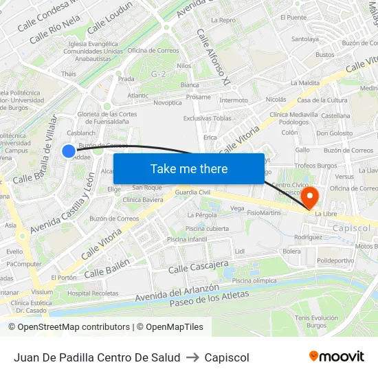 Juan De Padilla Centro De Salud to Capiscol map