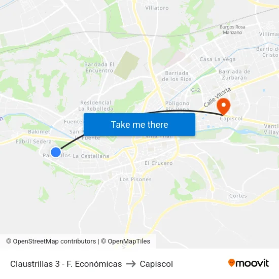 Claustrillas 3 - F. Económicas to Capiscol map
