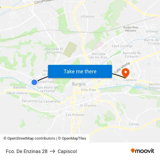 Fco. De Enzinas 28 to Capiscol map