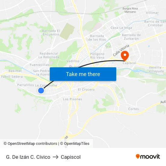 G. De Izán C. Cívico to Capiscol map
