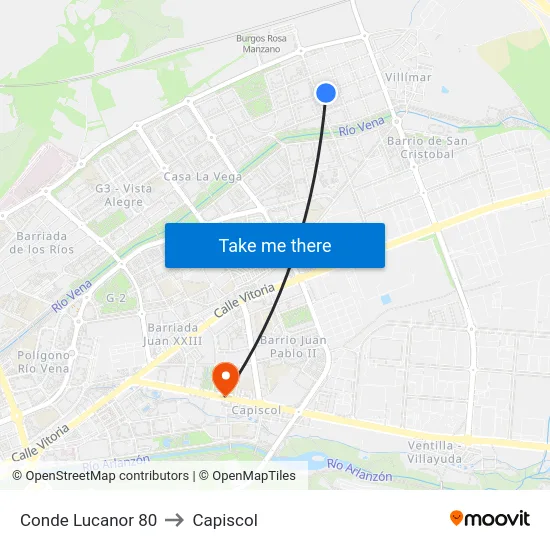 Conde Lucanor 80 to Capiscol map