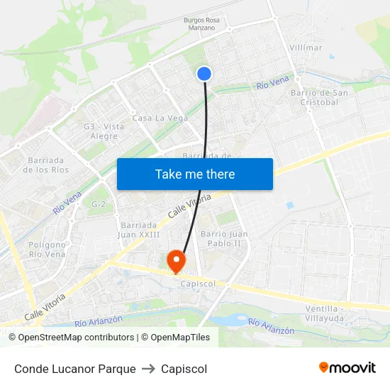 Conde Lucanor Parque to Capiscol map