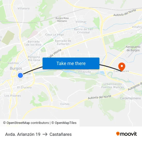 Avda. Arlanzón 19 to Castañares map
