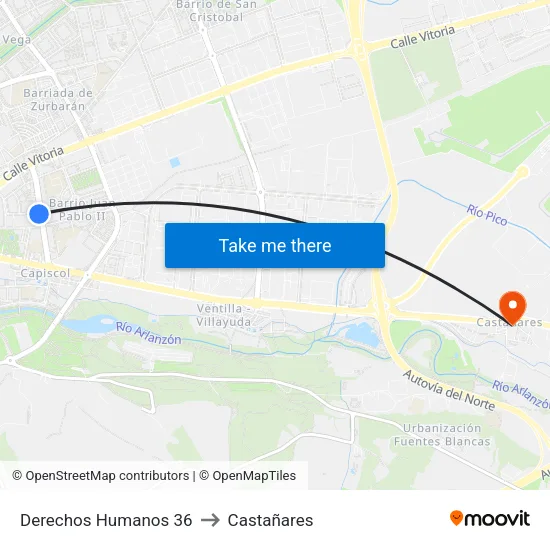 Derechos Humanos 36 to Castañares map