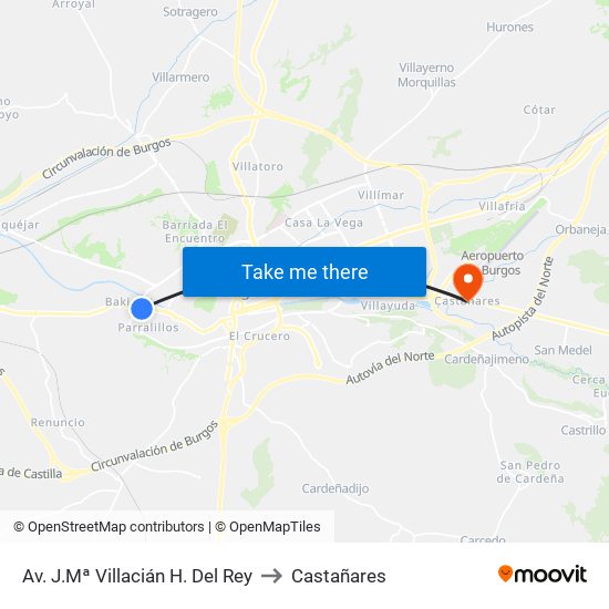 Av. J.Mª Villacián H. Del Rey to Castañares map