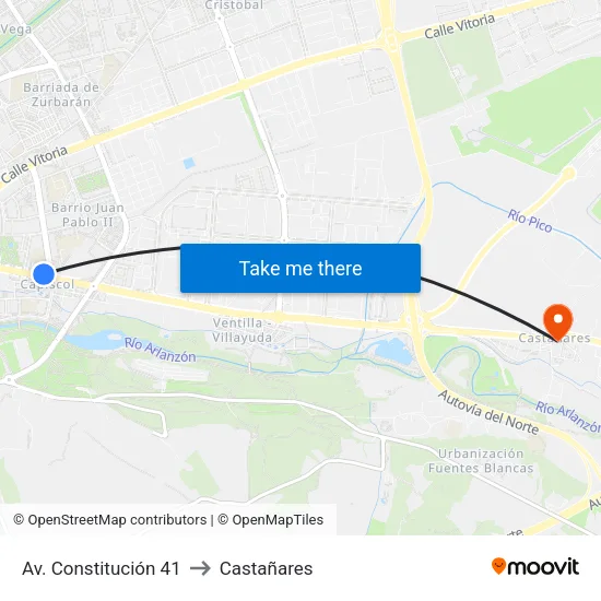 Av. Constitución 41 to Castañares map
