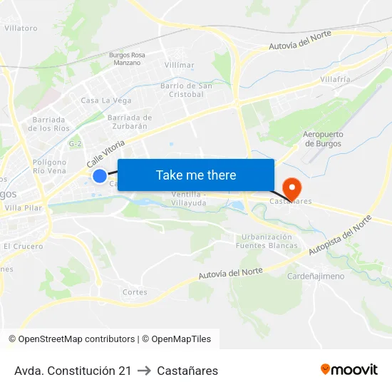 Avda. Constitución 21 to Castañares map