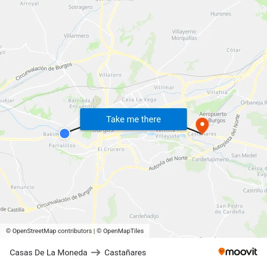 Casas De La Moneda to Castañares map