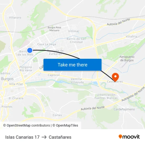 Islas Canarias 17 to Castañares map