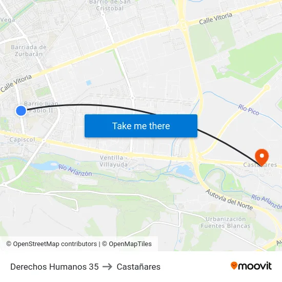 Derechos Humanos 35 to Castañares map